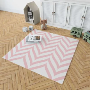 Geometric Ornament With Pink Stripes Rug 1