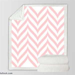 Geometric Ornament With Pink Stripes Sherpa Fleece Blanket