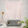 Geometric Ornament With Pink Stripes Wall Tapestry