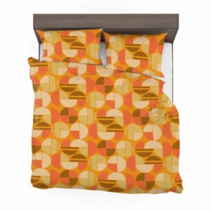 Geometric Pattern on Dark Orange Background Bedding Set 1