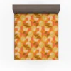 Geometric Pattern on Dark Orange Background Fitted Sheet