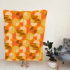 Geometric Pattern on Dark Orange Background Fleece Blanket