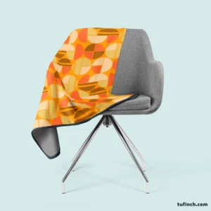 Geometric Pattern on Dark Orange Background Fleece Blanket 2