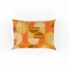 Geometric Pattern on Dark Orange Background Pillow Case