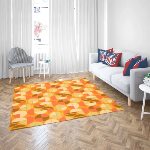 Geometric Pattern on Dark Orange Background Rug 2