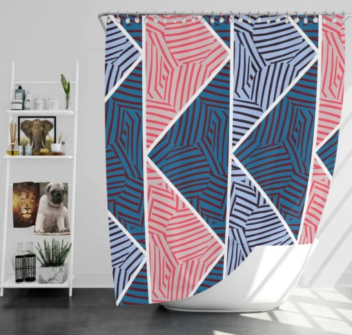 Geometric Tribal Mosaic Pattern Shower Curtain