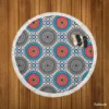 Geometrical Tile Design Round Beach Towel