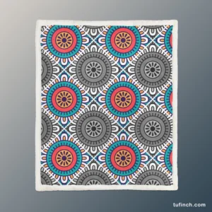 Geometrical Tile Design Sherpa Fleece Blanket 1