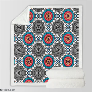 Geometrical Tile Design Sherpa Fleece Blanket