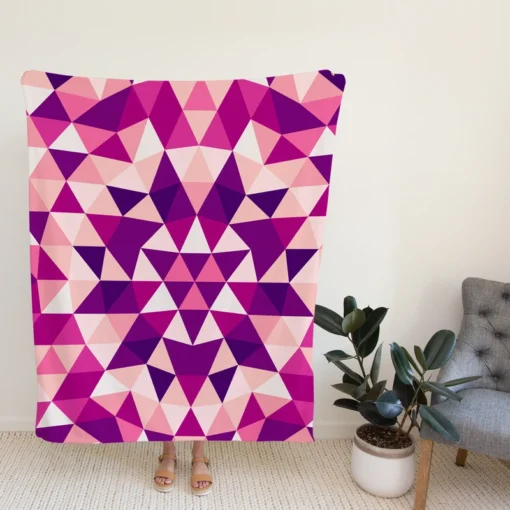 Geometrical Triangle Kaleidoscope Fleece Blanket