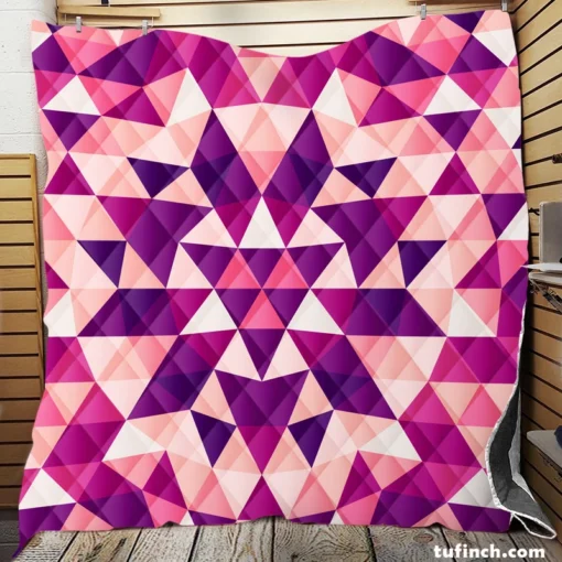 Geometrical Triangle Kaleidoscope Quilt Blanket