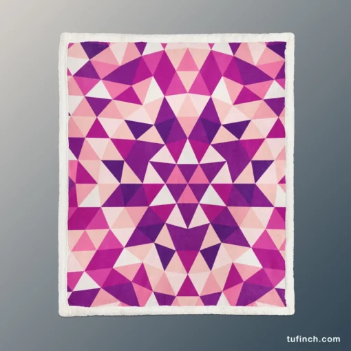 Geometrical Triangle Kaleidoscope Sherpa Fleece Blanket 1