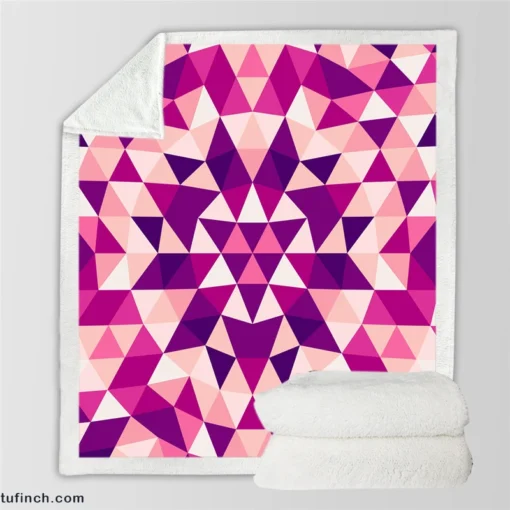 Geometrical Triangle Kaleidoscope Sherpa Fleece Blanket