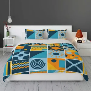 Geometrics Blue Yellow Design Bedding Set 1