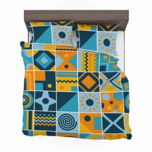 Geometrics Blue Yellow Design Bedding Set 2