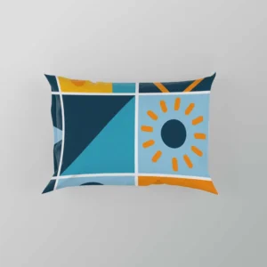 Geometrics Blue Yellow Design Pillow Case