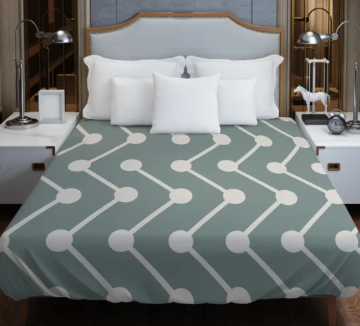 Geometrics Dots And Lines Cascade Grey Duvet Cover