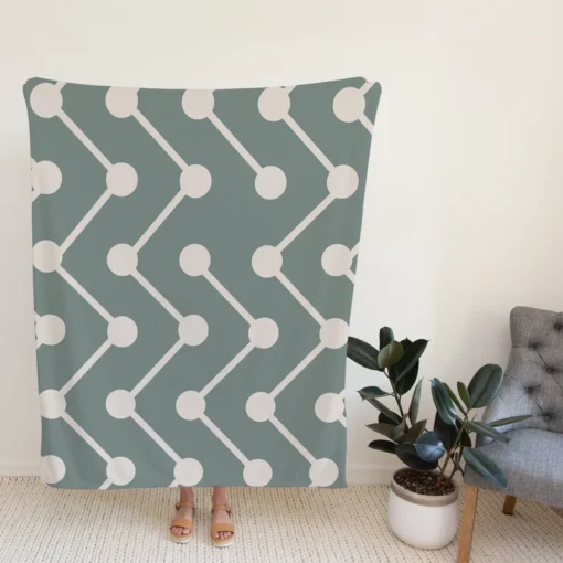 Geometrics Dots And Lines Cascade Grey Fleece Blanket