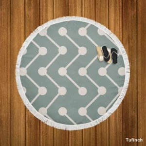 Geometrics Dots And Lines Cascade Grey Round Beach Towel