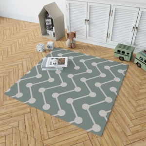 Geometrics Dots And Lines Cascade Grey Rug 1