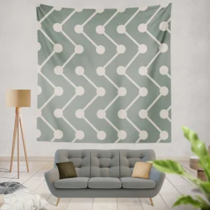 Geometrics Dots And Lines Cascade Grey Wall Tapestry