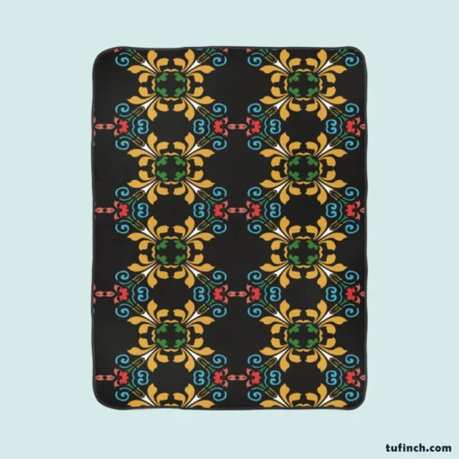 Geometrics Ethnic Style Design Fleece Blanket 1