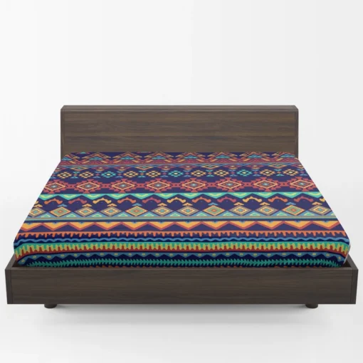 Geometrics Ethnic Style Tribal Fitted Sheet 1