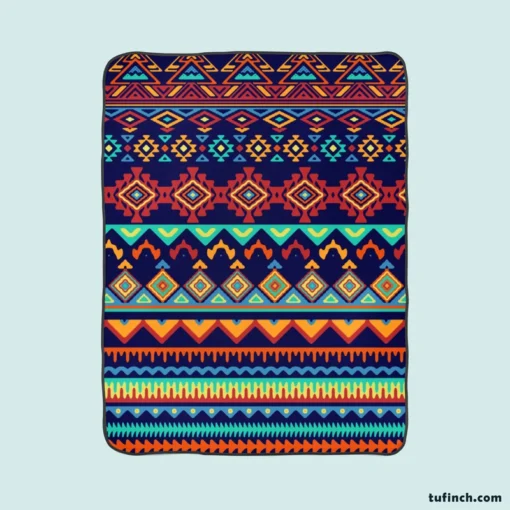 Geometrics Ethnic Style Tribal Fleece Blanket 1