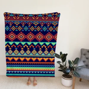 Geometrics Ethnic Style Tribal Fleece Blanket