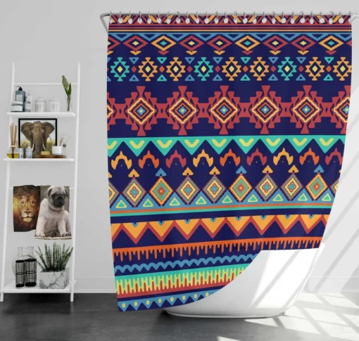 Geometrics Ethnic Style Tribal Shower Curtain