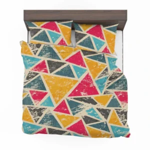 Geometrics Painted Yellow Pink Blue Triangle Bedding Set 2