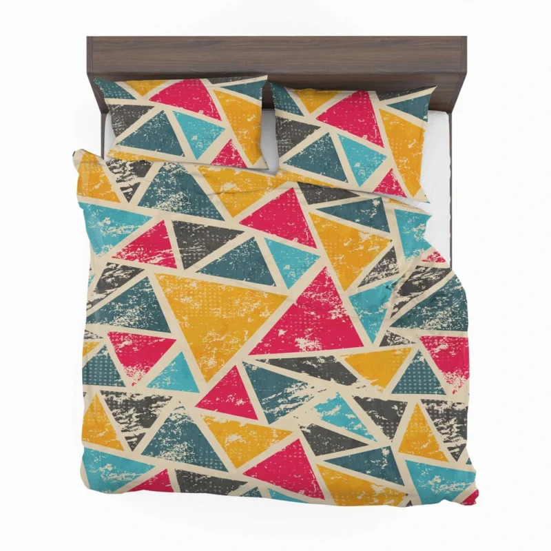 Geometrics Painted Yellow Pink Blue Triangle Bedding Set 2