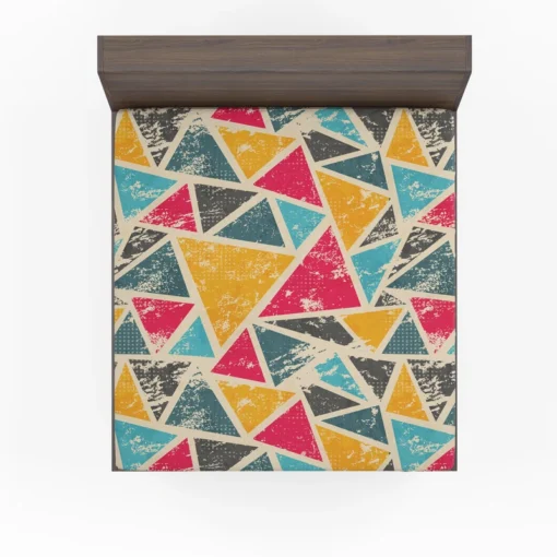 Geometrics Painted Yellow Pink Blue Triangle Fitted Sheet