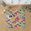 Geometrics Painted Yellow Pink Blue Triangle Rug