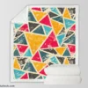 Geometrics Painted Yellow Pink Blue Triangle Sherpa Fleece Blanket