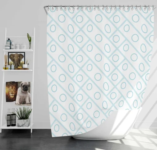 Geometrics Polka Circle Pattern Shower Curtain