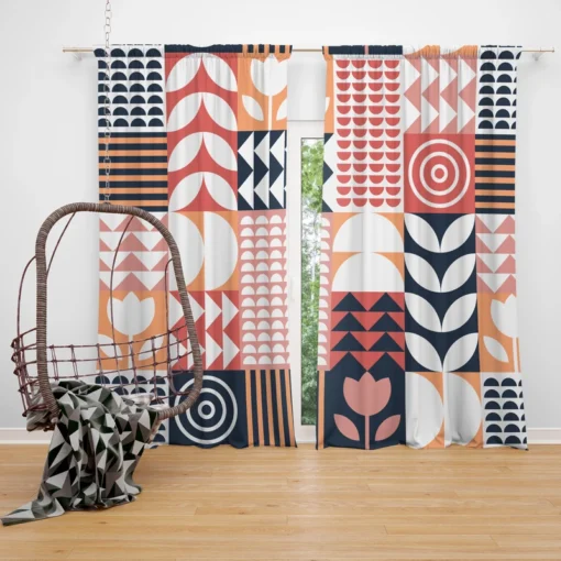 Geroclonup Flat Scandinavian Pattern Curtain