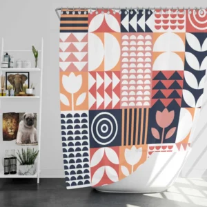 Geroclonup Flat Scandinavian Pattern Shower Curtain