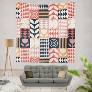 Geroclonup Flat Scandinavian Pattern Wall Tapestry