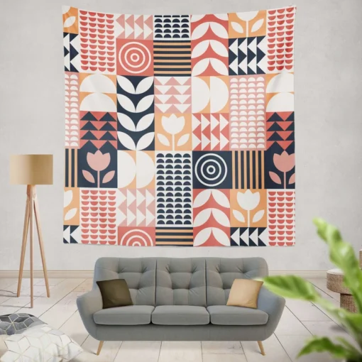 Geroclonup Flat Scandinavian Pattern Wall Tapestry