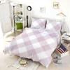 Gingham Purple White Pattern Bedding Set