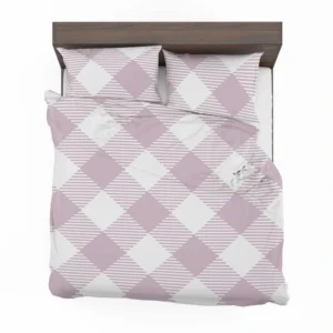 Gingham Purple White Pattern Bedding Set 2