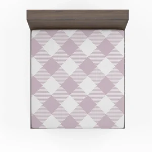 Gingham Purple White Pattern Fitted Sheet