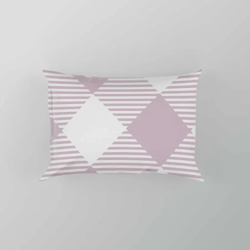 Gingham Purple White Pattern Pillow Case