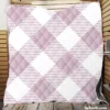 Gingham Purple White Pattern Quilt Blanket