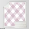 Gingham Purple White Pattern Sherpa Fleece Blanket