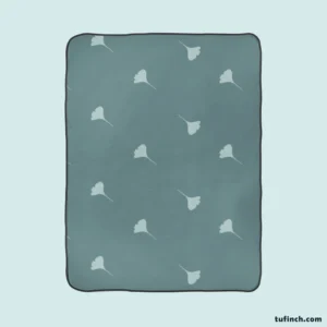 Ginkgo Biloba Doodle Pattern Fleece Blanket 1