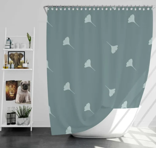 Ginkgo Biloba Doodle Pattern Shower Curtain