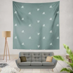 Ginkgo Biloba Doodle Pattern Wall Tapestry