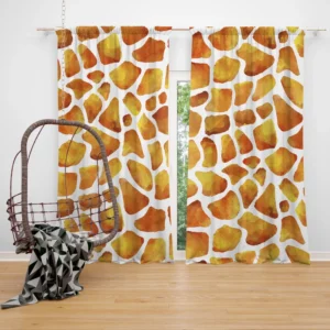 Giraffe Print Watercolor Animal Pattern Curtain